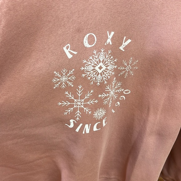 Roxy Pink Hoodie Sweatshirt with Graphic Design - Picture 4 of 7